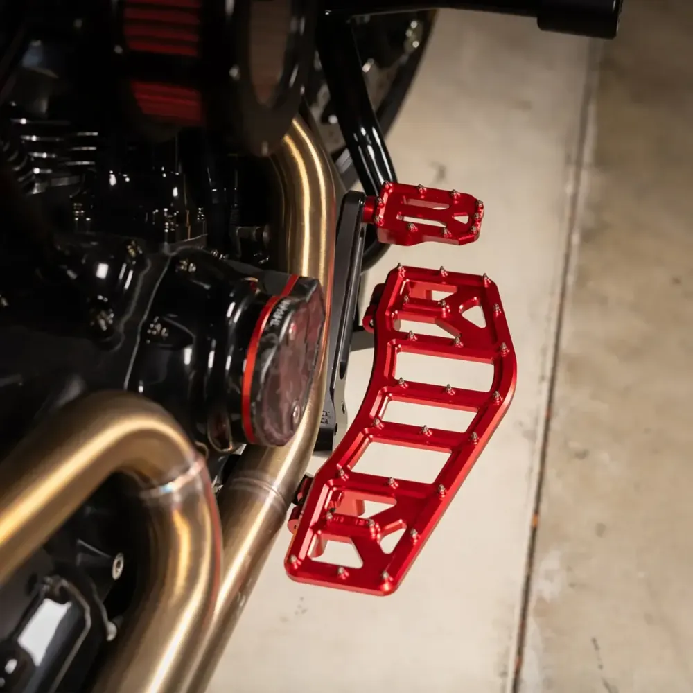Aggressor Brake Pedal — 3.25" x 1.675", fits Adjustable Bagger Brake Arm, Red Anodized