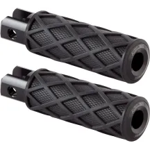 Diamond Foot Pegs — 114 mm, Male Mount, Black