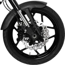 Ness Tech Six-Piston Differential Bore Caliper — 300 mm (11.8"), Front Right, Black