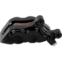 Ness Tech Four-Piston Caliper — Black, Front Left