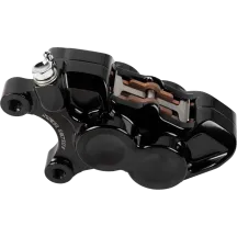 Ness Tech Four-Piston Caliper — Black, Front Left