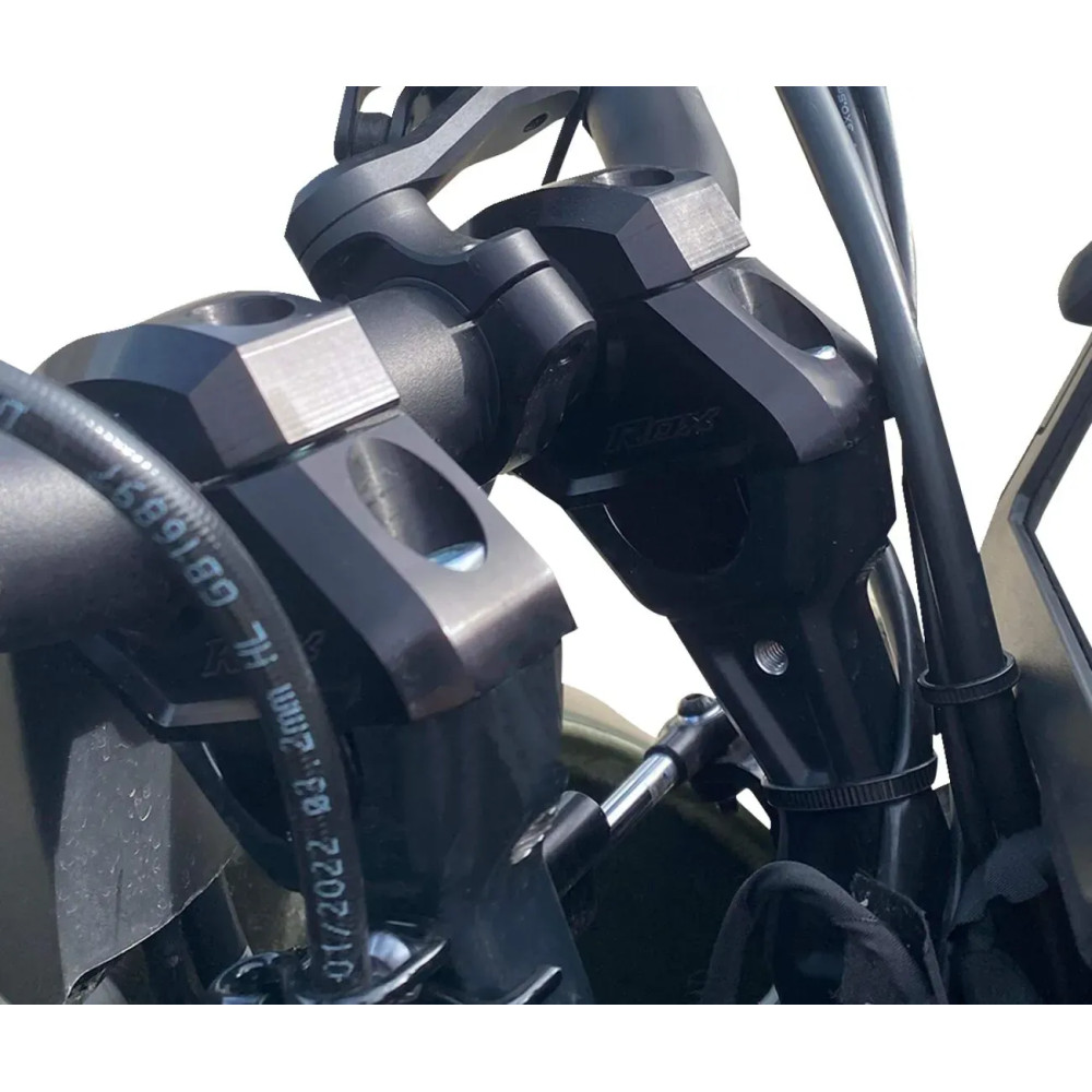 1-1/2” Barback Handlebar Risers — 1-3/8" rise, 3/4" pullback, 7/8" clamp, Black