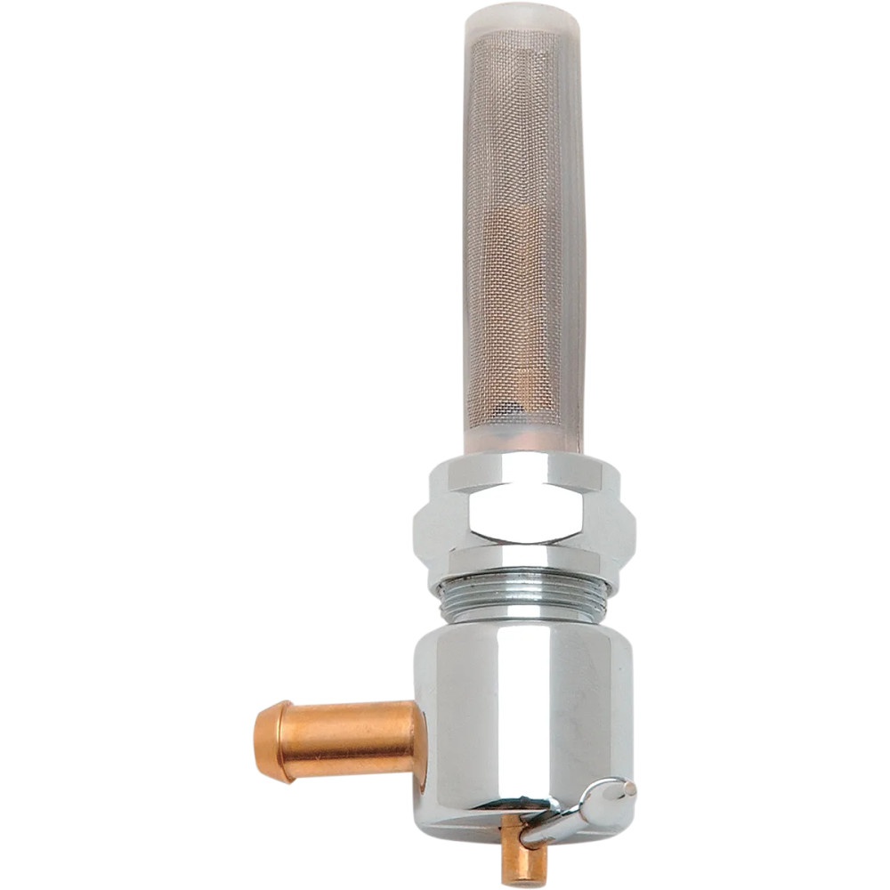 Válvula de combustible — salida 1/4", racor 5/16", cromado