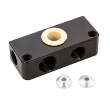 Distribuidor de líneas de freno ABS — con ABS, negro anodizado, montaje frontal