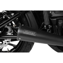 2-into-1 Upsweep Exhaust System — Not for '18–'22 Softail Fat Boy/Breakout/Low Rider ST, Black