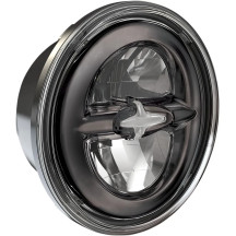 Faro reflectante estilo 5.75" — 146 mm (5-3/4"), 12V, H4, cromo oscuro