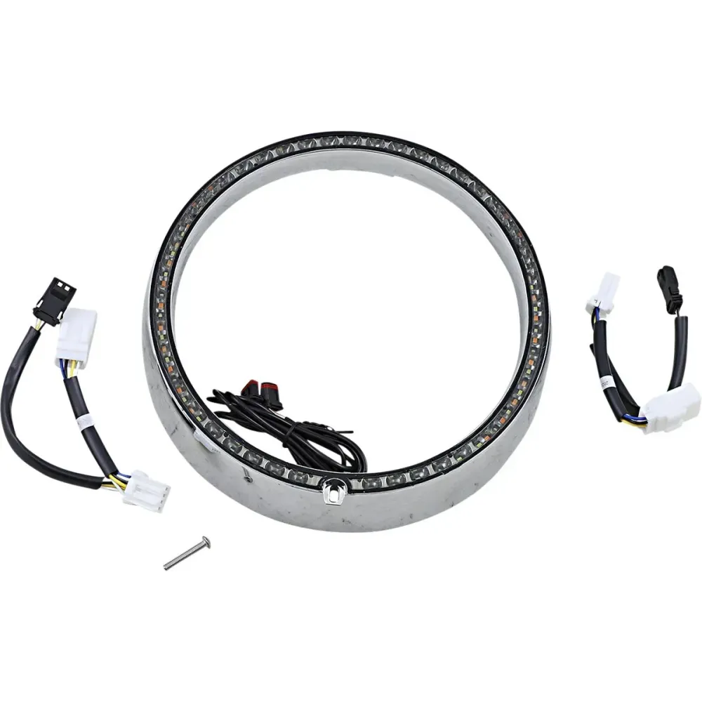ProBEAM® Aro de embellecedor de intermitentes — 60-LED (blanco/ámbar), lente ahumada, embellecedor cromado