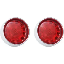 Insertos traseros de intermitente LED ProBeam® con bisel tipo bala — casquillo 1156, cromado, lente roja