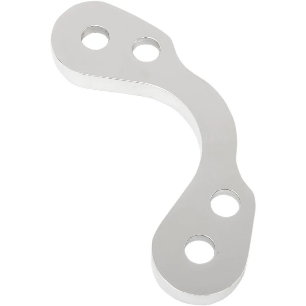 Chrome Steel T-Bar Handlebar Clamp — 3-1/2" bolt centers, fits 4-3/4" hole centers, Polished Silver