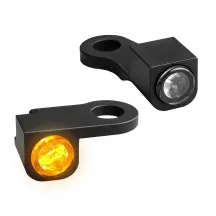 NANO Series Handlebar Turn Signals — Pair, 12V, Harley Davidson®, Black