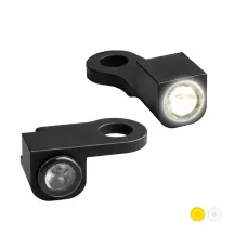 NANO Series Handlebar Turn Signals — 12V, pair, with position light, Black, Harley-Davidson®