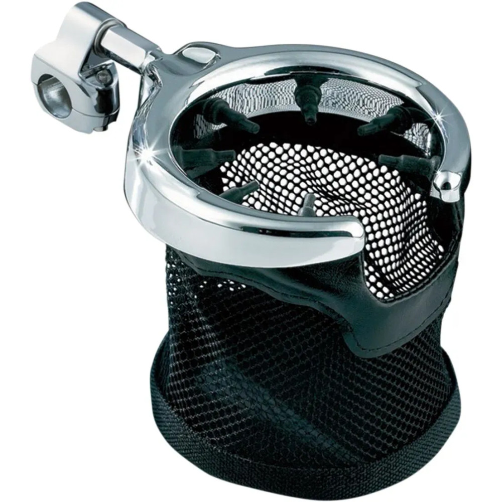 Passenger Drink Holder — 12.7 mm (1/2") , Black, Chrome