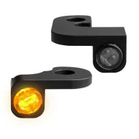 Intermitentes de manillar Serie NANO — 12 V, Harley-Davidson®, negro, par