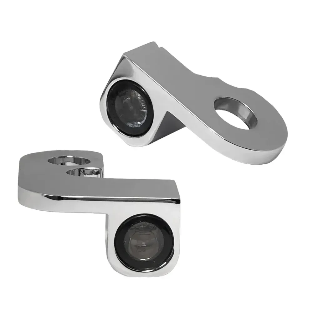 NANO Series Handlebar Turn Signals — 12 V, Chrome, Pair, Front L/R