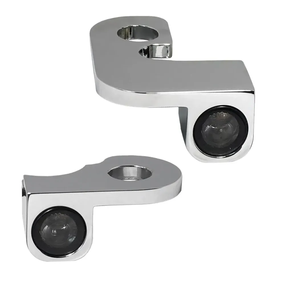 NANO Series Handlebar Turn Signals — 12V, with position light, chrome, for Harley-Davidson®
