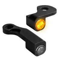 Intermitentes de manillar NANO Series — 12V, Par, Delantero izquierdo/derecho, Negro, para Harley-Davidson