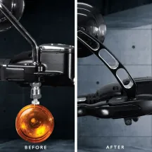 NANO Series Handlebar Turn Signals — 12V, Pair, Front left/right, Black, for Harley-Davidson