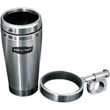 Universal Drink Holder with Mug — fits 1" handlebars, chrome