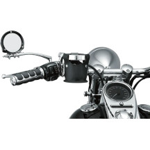 Beverage Carrier — 3-1/8" inside diameter, universal handlebar fit, Black, Chrome