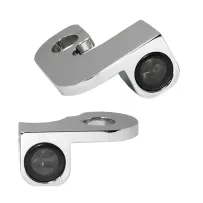 Intermitentes de manillar Serie NANO — 12 V, con luz de posición, cromo