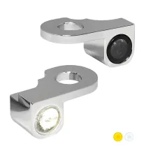 NANO Series Handlebar Turn Signals — 12V, Pair, Chrome, Harley-Davidson®