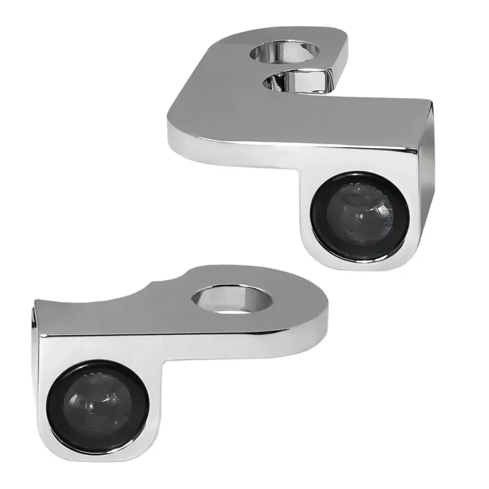 NANO Series Handlebar Turn Signals — 12V, front left/right fitment, chrome