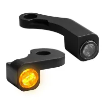 NANO Series Handlebar Turn Signals — 12V, Black, compatible with HD
