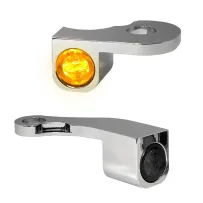 Intermitentes de manillar NANO Series — 12V, delanteros izquierdo y derecho, cromado