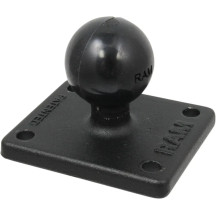 Ball Adapter with AMPS Plate — 1" ball, AMPS 1.5" x 1.188", Black