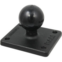 Ball Adapter with AMPS Plate — 1" ball, AMPS 1.5" x 1.188", Black