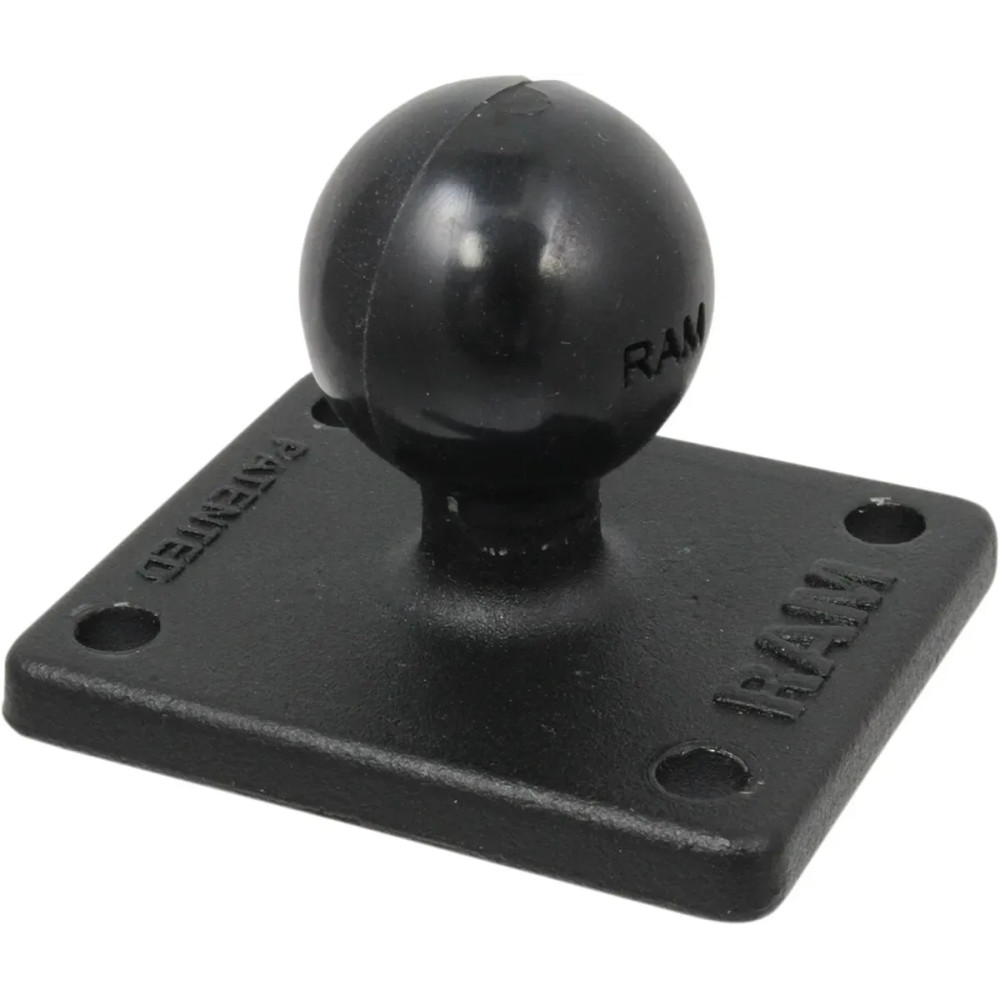 Ball Adapter with AMPS Plate — 1" ball, AMPS 1.5" x 1.188", Black