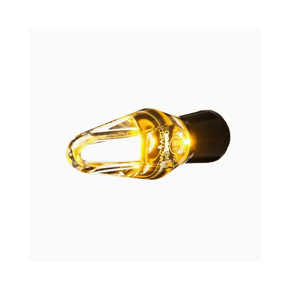 mo-BLAZE Ice Intermitente — Negro anodizado, LED naranja