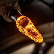 mo-BLAZE Ice Intermitente — Negro anodizado, LED naranja