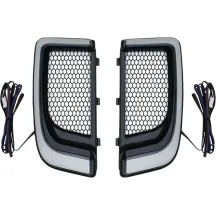 Tracer LED Fairing Lower Grill Inserts — Front fit, pair, black trim