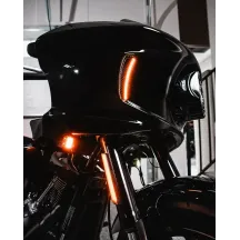 Fairing Vent Lights — Black housing, Amber/White LEDs, for Harley-Davidson