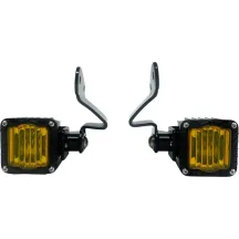 Señales de giro delanteras LED Shark Demon® — para Harley-Davidson Road Glide, carcasa negra, lente amarilla