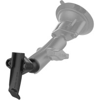 Spine Clip Holder with Ball for Garmin Handheld Devices — B-size diamond base, ball mount, black