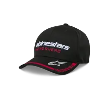 Indent Curved Bill Hat — S/M, Black/Red/White