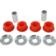 Heavy-Duty Handlebar Riser Bushings — Silver, Polished, Polyurethane, Set