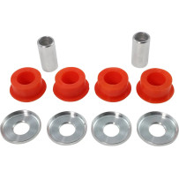 Heavy-Duty Handlebar Riser Bushings — Silver, Polished, Polyurethane, Set