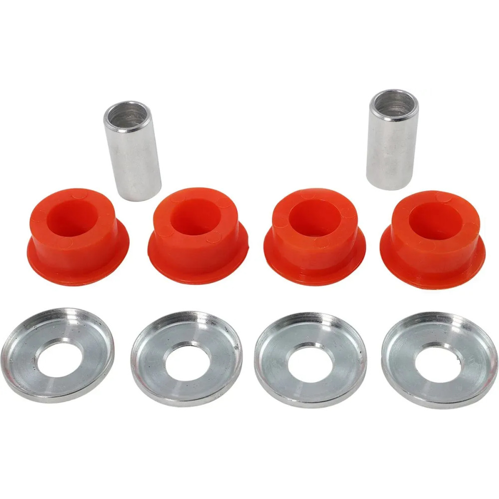 Heavy-Duty Handlebar Riser Bushings — Silver, Polished, Polyurethane, Set