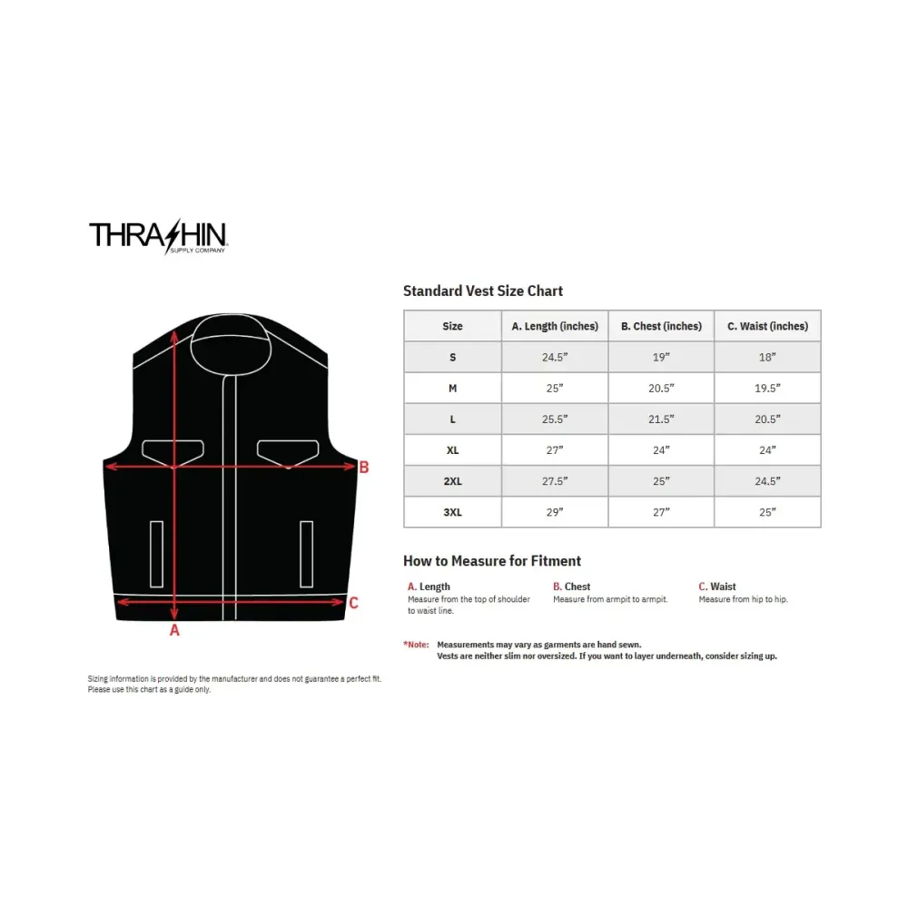 Mulholland Leather Riding Vest — L, Black