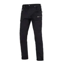 Pantalones Defender Mono Riding — 38/32, ajuste slim, negro