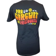 Camiseta Groovy para mujer — Talla L, Negro, Rojo, Amarillo