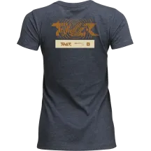 Camiseta Mind Control para mujer — L, entallada, Marrón, Azul marino, Beige claro