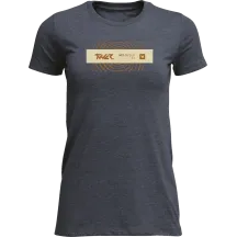 Camiseta Mind Control para mujer — L, entallada, Marrón, Azul marino, Beige claro