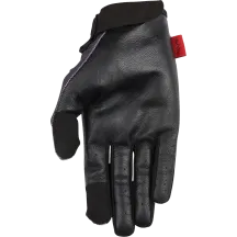 Guantes Stealth con palma de cuero y llamas — Talla M, Gris, Negro