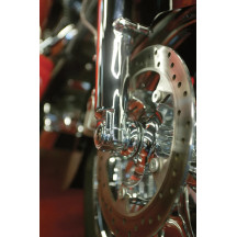 Lower Fork Leg Axle Caps — Chrome/Silver, Lower, Fork Leg Axle