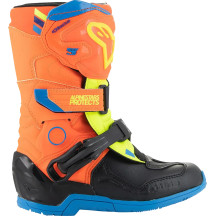 Kids Tech 3S Boots — EU 29, Over‑calf, Orange/Blue/Fluorescent Yellow
