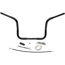 1-1/4" EZ Install Round Top Handlebar Kit — 32 mm (1-1/4"), 12" rise, 25.4 mm (1") clamp, Black